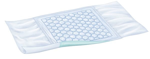 Produktbild - 40079 - Hygienunderlägg superabsorberande med bäddflik ljusblå 594ml 80x180cm