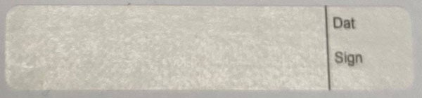 Produktbild - 62572 - Etikett för datumsignering i dispenser avtagbar impregnerad vit/svart 12x60mm 200st/rulle