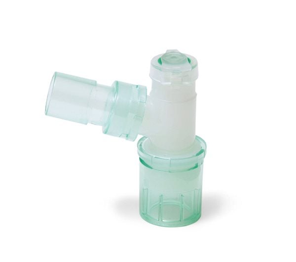 Produktbild - 55450 - Kopplingsstycke vinklat med dubbelport och dubbelsvivel M22/F15-M15MM