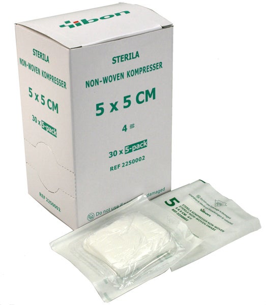 Produktbild - 61981 - Kompress nonwoven 4 lager 5x5cm 5-pack