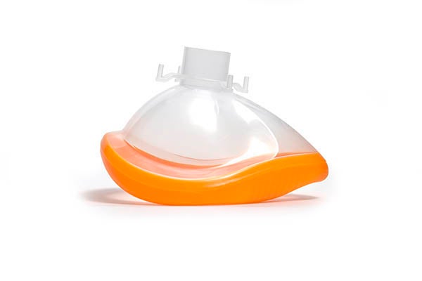 Produktbild - 61694 - CPAP-mask med en port och cuff för vuxen orange strl L