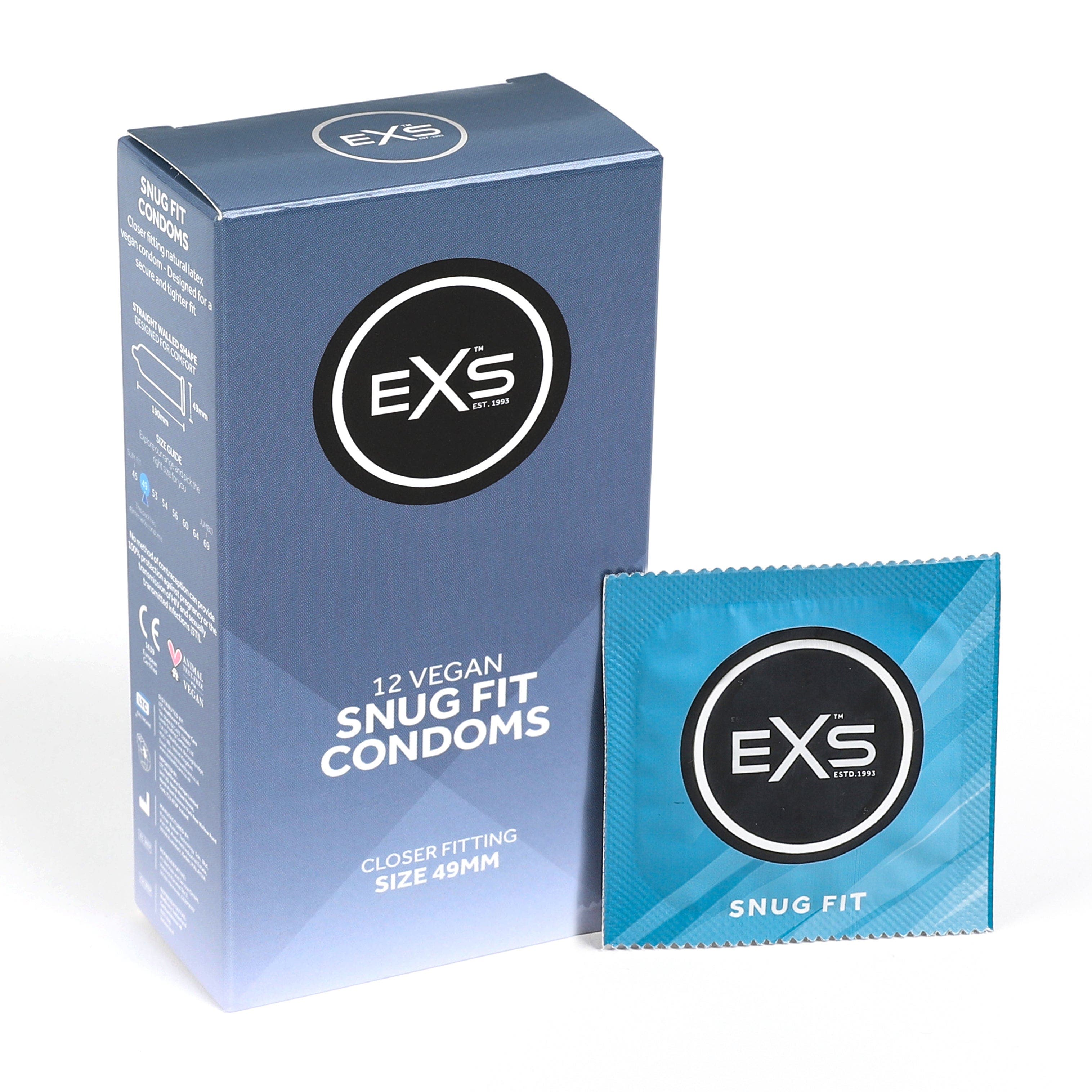 Produktbild - VF7003016 - Kondom rak 49mm EXS Snug Fit 100-pack