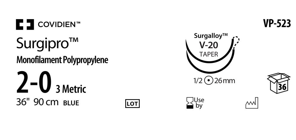 Produktbild - VF000150498 - SURGIPRO™ 2-0 BLUE 90CM V-20 DA X36