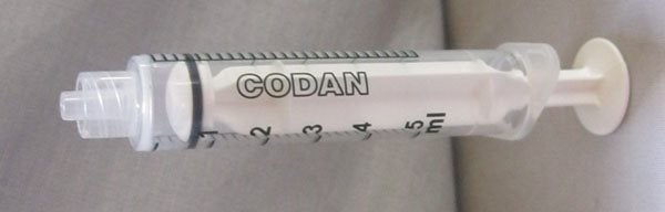 Produktbild - 64242 - Injektionsspruta dubbelgraderad luer-lock med 0,2ml gradering 5ml