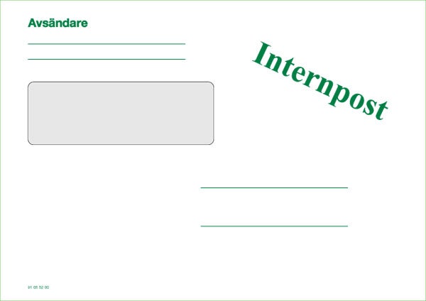 Produktbild - 60890 - Kuvert med fönster vänster för internpost fukthäftande vitt C5V2 90g