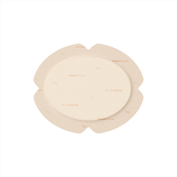 Produktbild - 61486 - Polyuretanförband oval med silikonbeläggning och häftkant 13x16cm