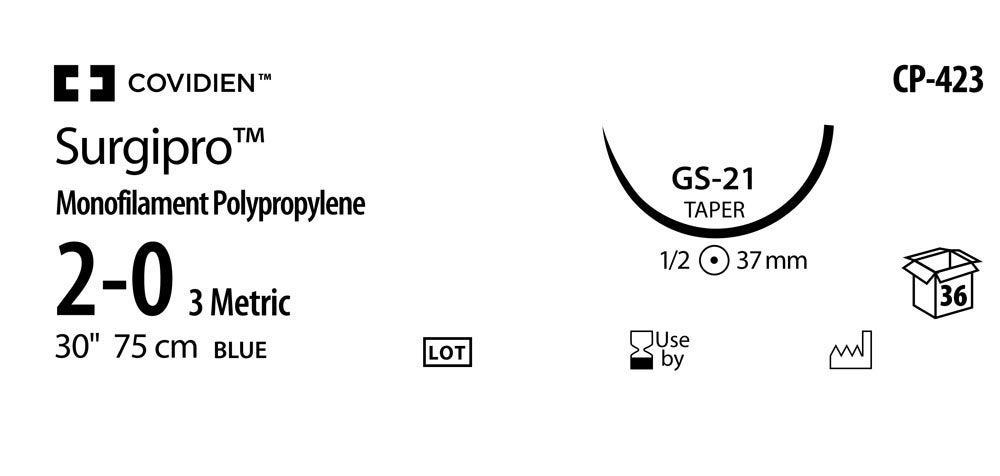 Produktbild - VF000150475 - SURGIPRO™ 2-0 BLUE 75CM GS-21 X36