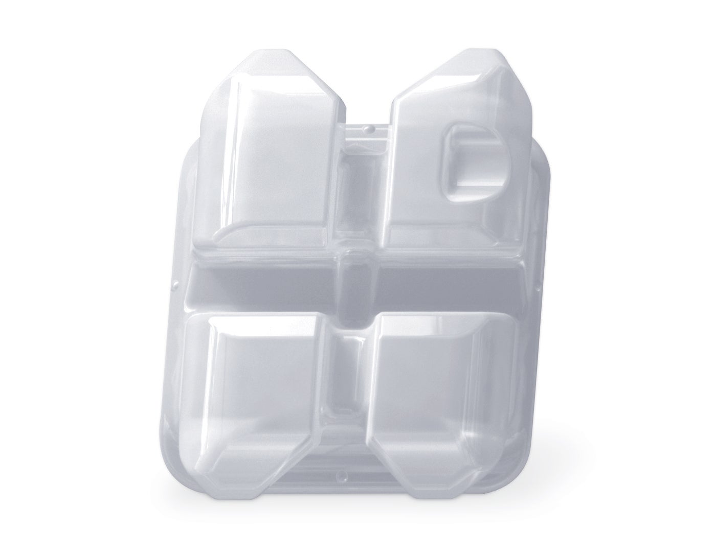 Produktbild - VF000141750 - Fäste estetiskt Symetri Clear MBT för höger hörntand i överkäken med krok med +8° torque och 0° angulerad rotation +2° slot 0.018 5-pack