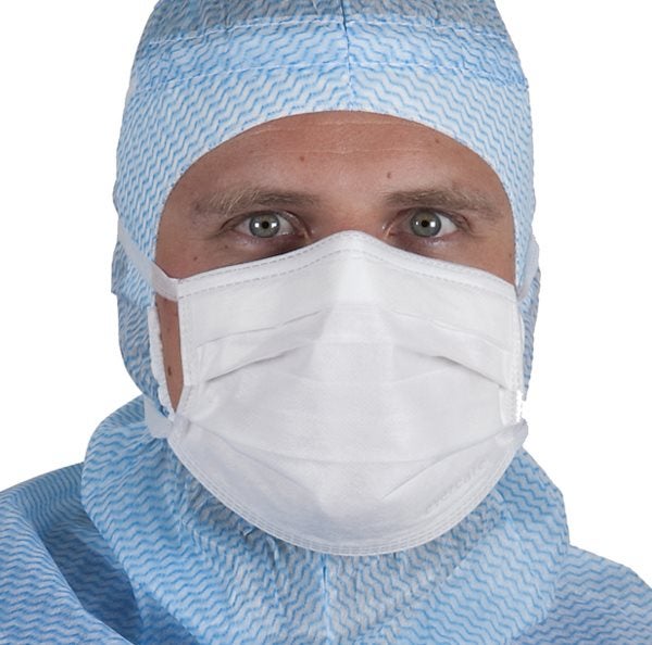 Produktbild - 54993 - MUNSKYDD M KNYTB KL IIR VIT F SKÄGG/GLASÖGON