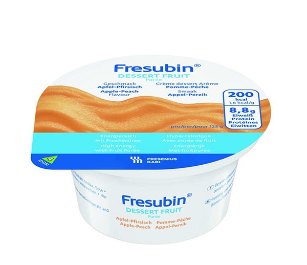 Produktbild - 57706 - Fresubin Dessert kosttillägg energirik kräm äpple/persika 160kcal/100g 125g