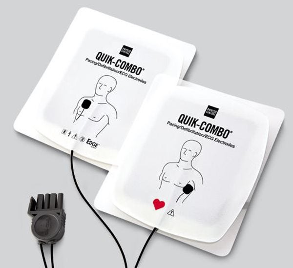 Produktbild - 58488 - Defibrilleringselektrod barn med röntgentransparent kabel till Lifepak 12/15/20 Quik-Combo