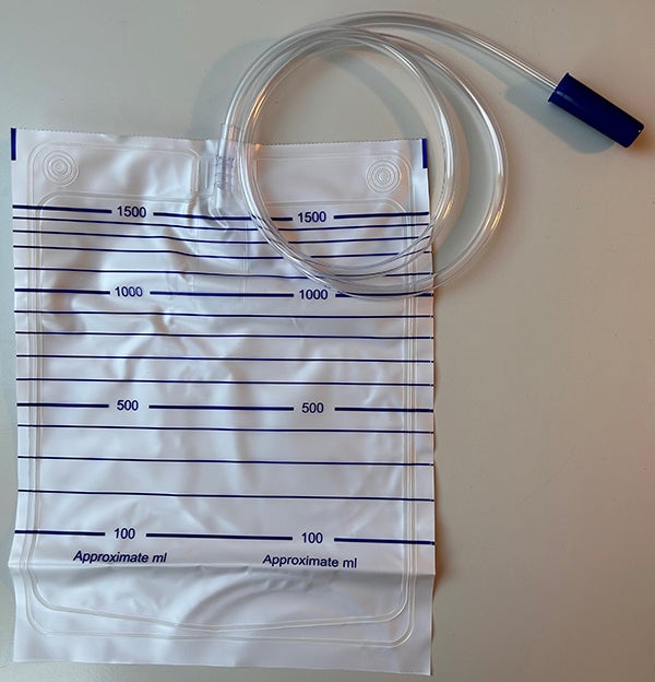 Produktbild - 64173 - Sängurinpåse 1500ml med slang 110cm och fast konnektor