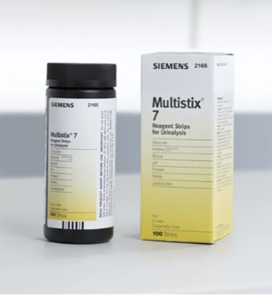 Produktbild - 62911 - Urintestremsa 7 parametrar GLU,KET,ERC,PH,ALB,NIT,LEU