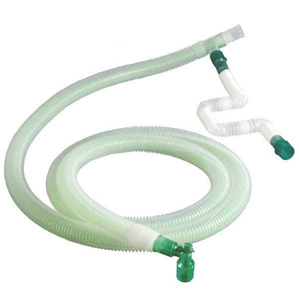 Produktbild - 52448 - Koaxial narkosslang med vridbart knä och samplingsport 22mm 1,8+0,5m