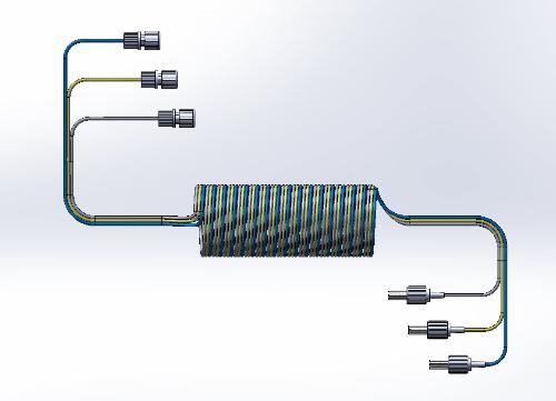 Produktbild - VF000166336 - Infusionsförlängningsslang spiral trippellumen hane/hona blå utan avstängning 150cm