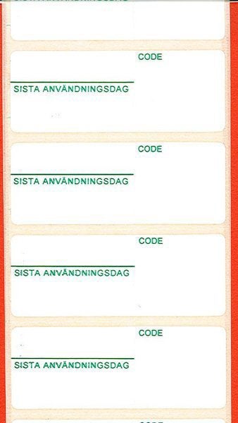 Produktbild - 57876 - Etikett för autoklav utan indikering med fält för sista användningsdag och kod Pharmagloss 63x24mm 500st/rulle