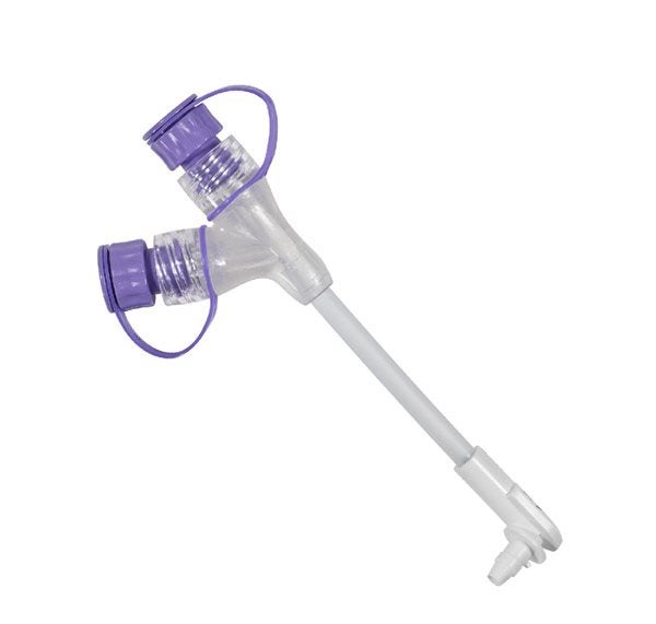 Produktbild - 49624 - Nutritionslang vinklad med läkemedelsport till gastrostomiport 5cm