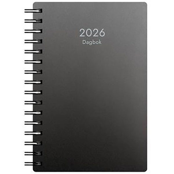 Produktbild - 65788 - Almanacka dagbok spiral 2026 1 dag/sida timindelning kl 8-19 135x205mm