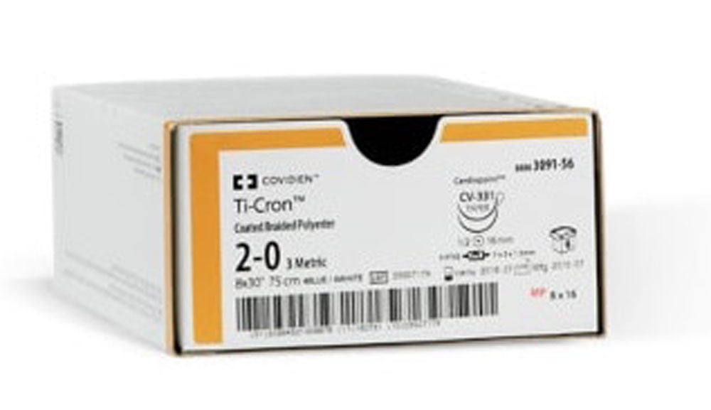 Produktbild - VF000150937 - TICRON* 2-0 5 B&W 8x75CM CV-305 DA 4.5x6 Oval PF x6