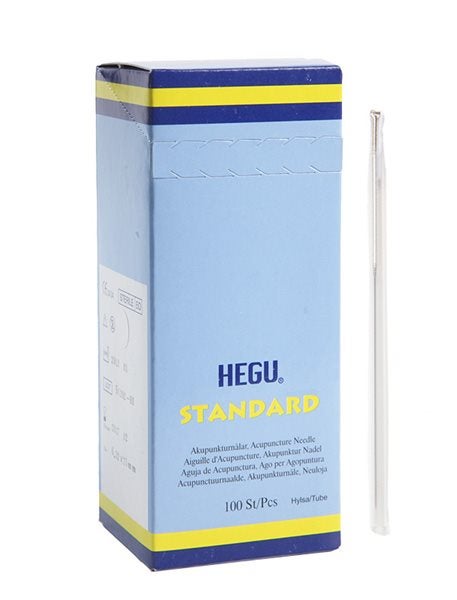 Produktbild - 53301 - Akupunkturnål med hylsa med försilvrat skaft och kinesisk slipning 0,35x50