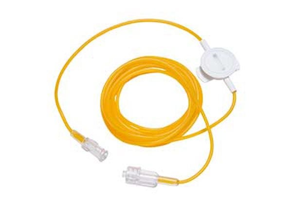 Produktbild - 59411 - Infusionsslang till sprutpump Alaris CC / IVAC P7000 / IVAC 770 luer-lock för ljuskänsliga läkemedel inert med tryckavkännare 200cm