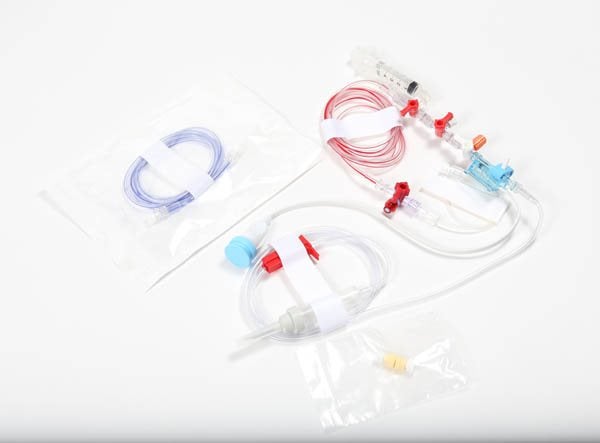 Produktbild - 52348 - Tryckmätningsset 1-linje slutet adapterfritt med CVP-slang röd 180+30cm