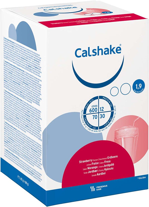 Produktbild - 62962 - Calshake kosttillägg energirik jordgubb 190kcal/100g 87g