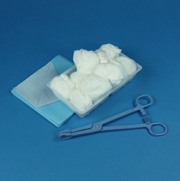 Produktbild - 55526 - Tvättset nonwoven för anestesi med 10 tvättork Ø60mm peang och tråg