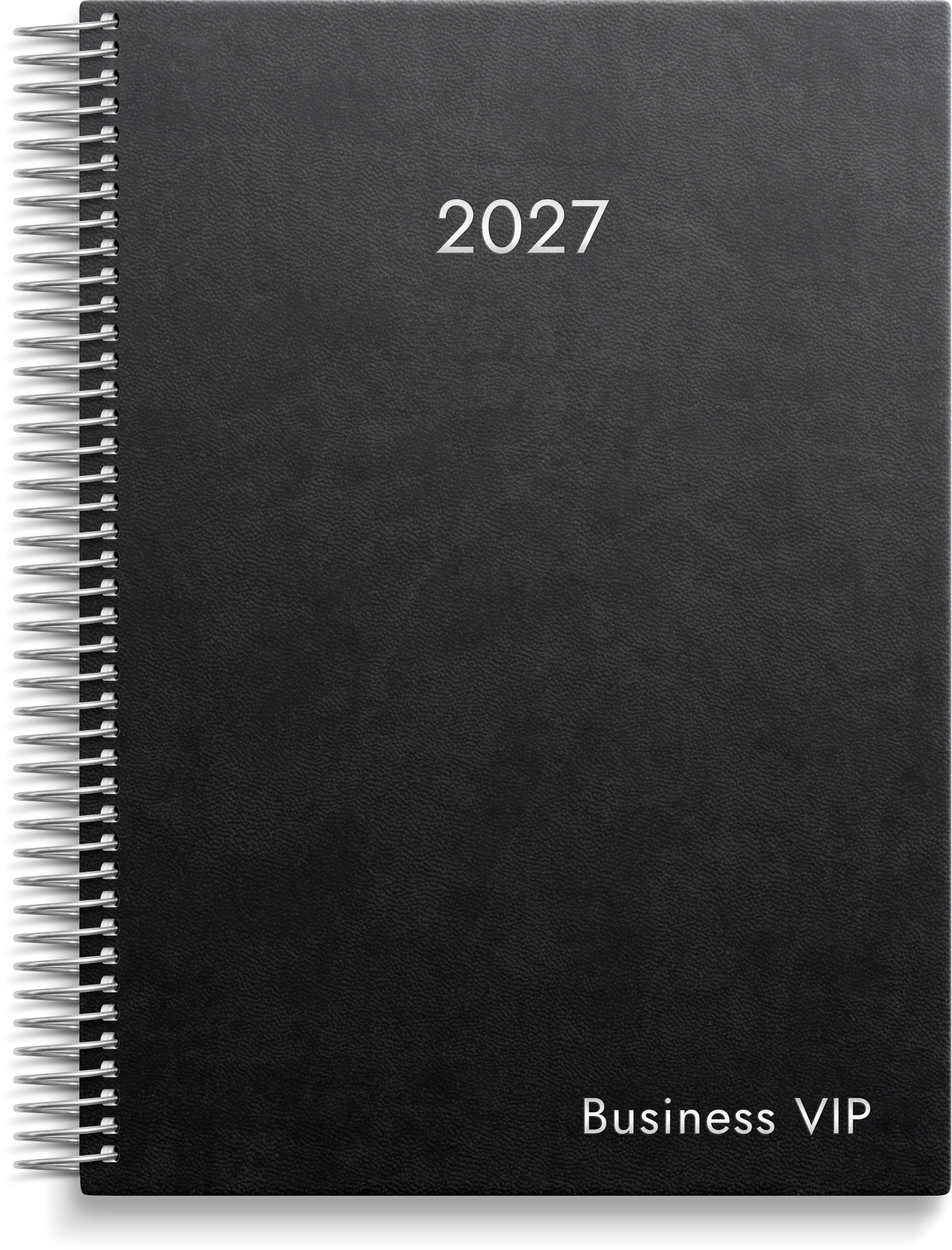 Produktbild - VF7009430 - Almanacka veckokalender 2027 1 vecka/uppslag timindelad kl 8-18 konstläder 148x210mm