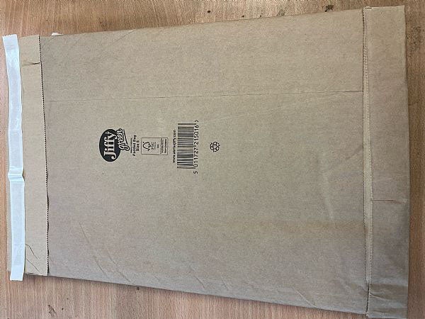 Produktbild - 65528 - Vadderad påse brun med hål och remsa utan tryck ej för biologiska prover 245mmx38,1cm