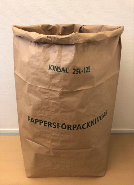 Produktbild - 51736 - Sopsäck papper 2-lager brun 125L med tryck "Pappersförpackningar"