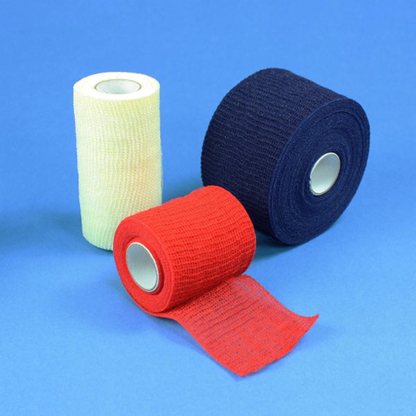 Produktbild - 61614 - Fixeringsbinda självhäftande röd 10cmx4m