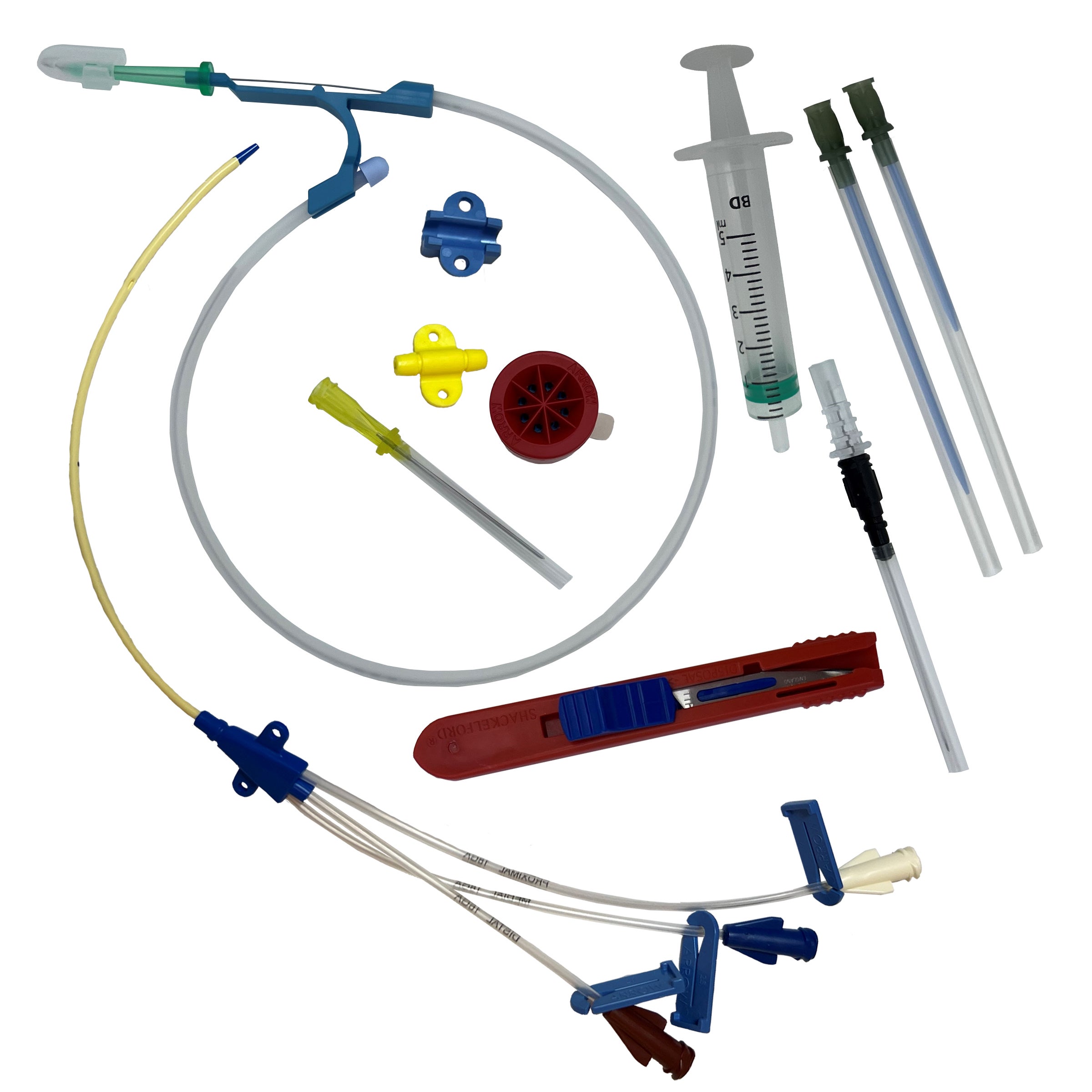 Produktbild - VF000146721 - CVK-set 3-lumen med avstängningsbricka för barn 5,5Fr 130mm