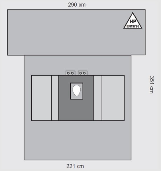 Produktbild - 49144 - Operationslakan för höft allt-i-ett med påse 290/221x351cm 6-pack