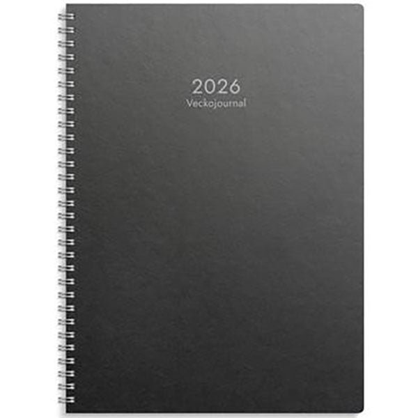 Produktbild - 65783 - Almanacka veckojournal Eco 2026 1 vecka/uppslag kvartsindelad kl 8-19 192x260mm