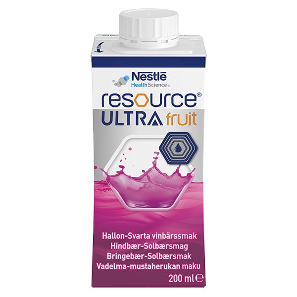 Produktbild - 63377 - Resource Ultra Fruit kosttillägg protein hallon och svarta vinbär 150kcal/100ml 200ml