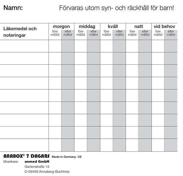 Produktbild - 61434 - Doseringskort till doseringsask 104x104x20mm