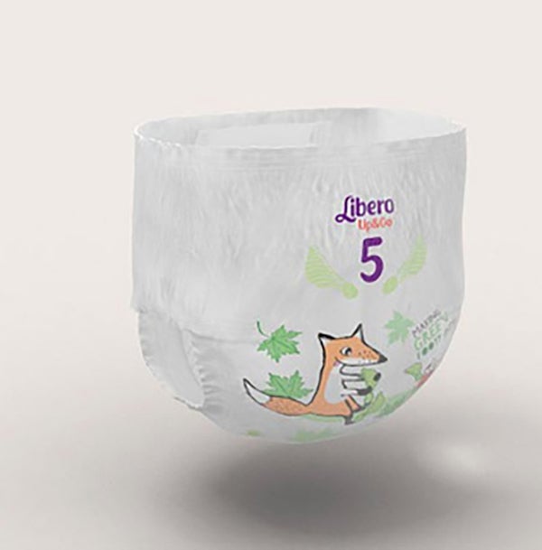 Produktbild - 58921 - Byxblöja med rivbar sida 258ml barn 10-14kg höft 36-66cm strl 5