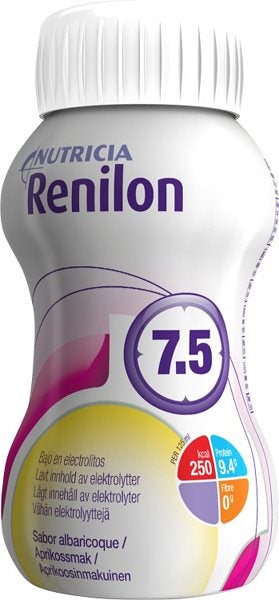 Produktbild - 49859 - Renilon 7.5 kosttillägg proteinrikt för njursjuka aprikos 200kcal/100ml 125ml
