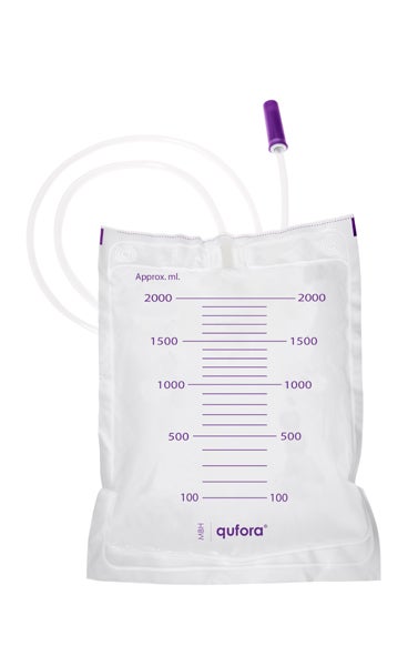 Produktbild - 59637 - Urinpåse säng 2000ml med slang 110cm och fast konnektor