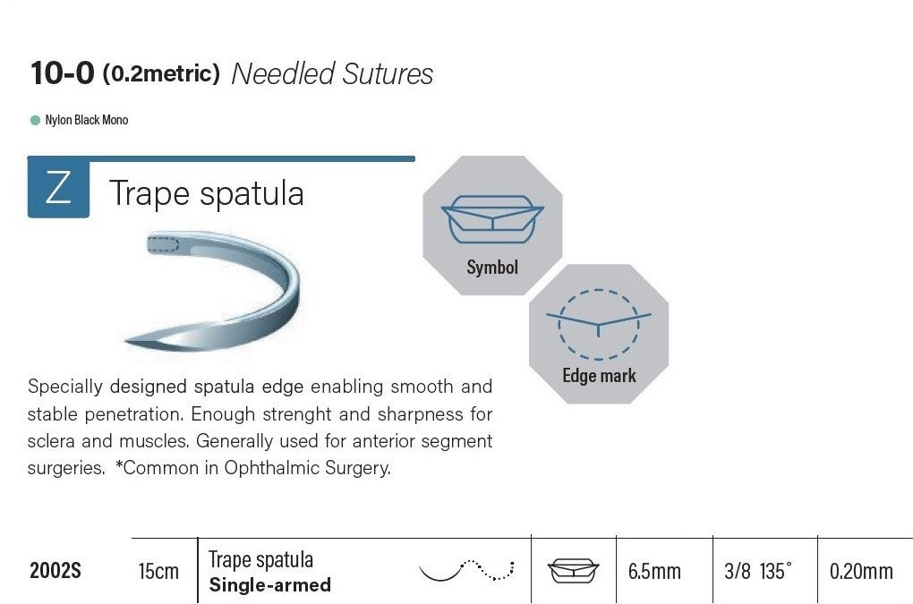 Produktbild - VF000148157 - Sutur monofilament nylon för ögonkirurgi 10-0 15cm