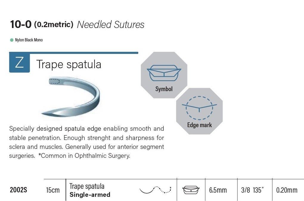 Produktbild - VF000148157 - Sutur monofilament nylon för ögonkirurgi 10-0 15cm