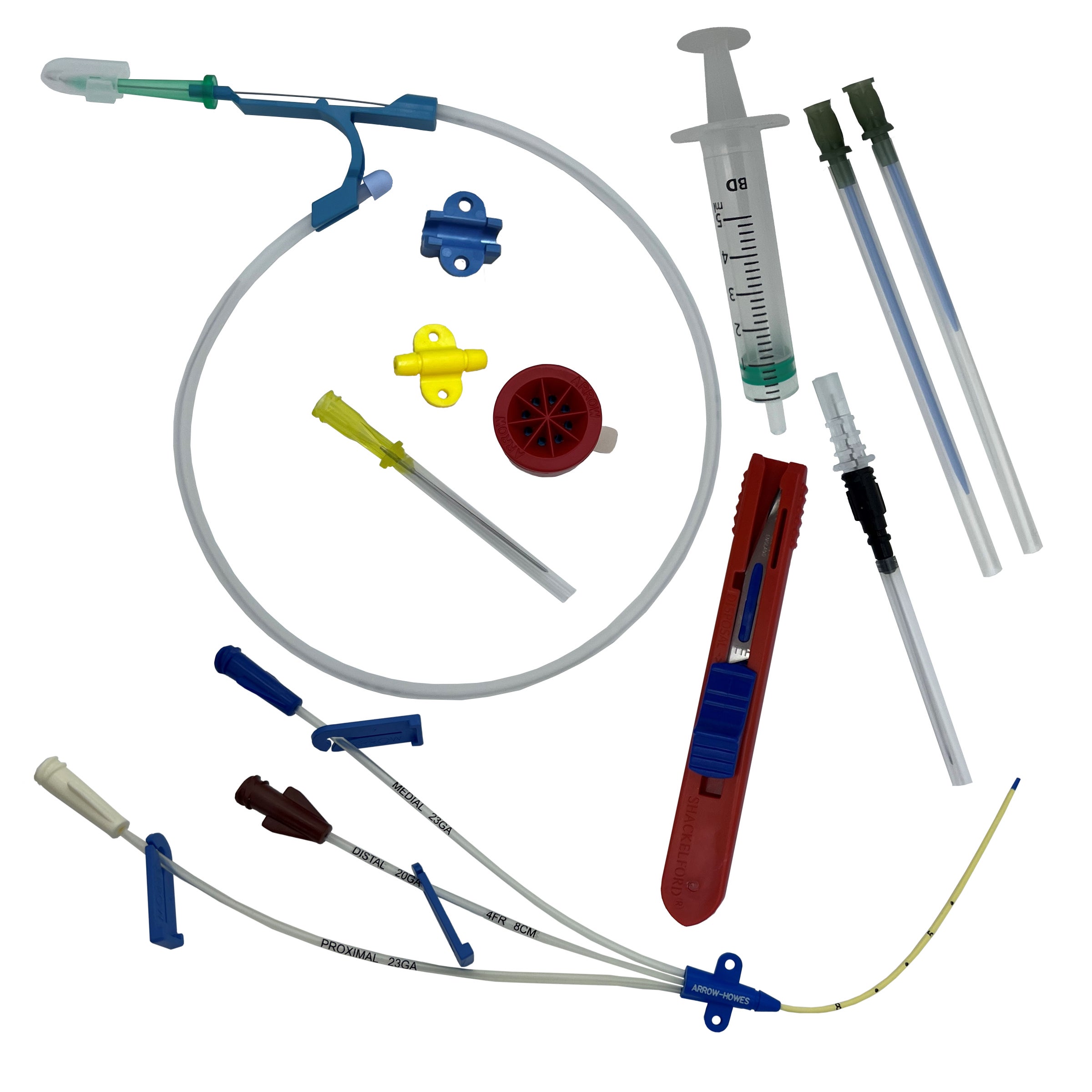 Produktbild - VF000146720 - CVK-set 3-lumen med avstängningsbricka för barn 5,5Fr 80mm