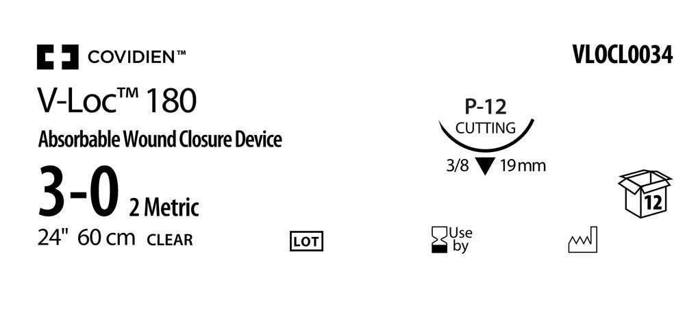 Produktbild - VF000150693 - V-LOC™ 180 ABS 3-0 CLEAR 60CM P-12 X12