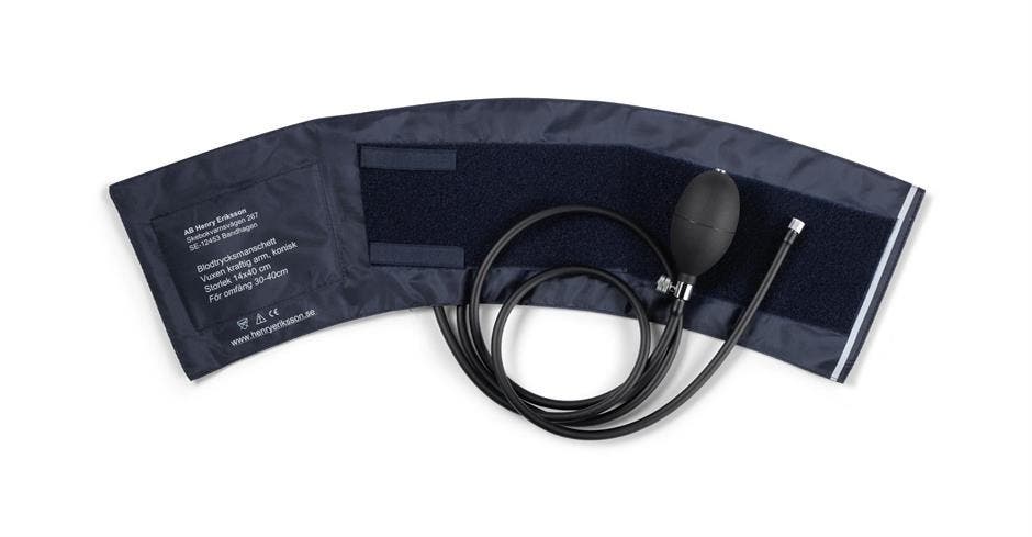 Produktbild - VF000152636 - Blodtrycksmanschett tvåslang med innerblåsa och bollpump till väggmätare vuxen 14x40cm
