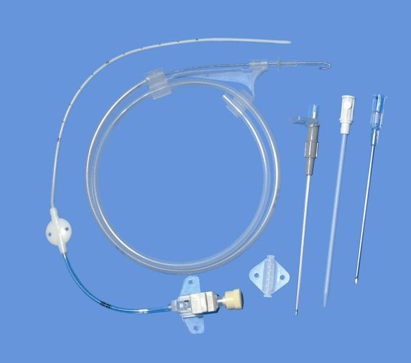 Produktbild - 52161 - CVK-set 1-lumen med integrerad ej flyttbar avstängningsknapp 5Fr/16G 200mm