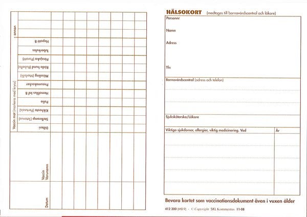 Produktbild - 73776 - Hälsokort för barn MB-09