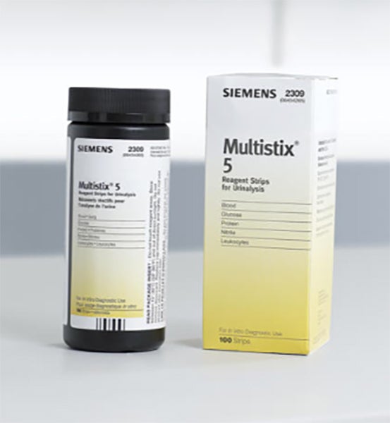 Produktbild - 62910 - Urintestremsa för 5 parametrar LEU,ALB,NIT,GLU,ERC