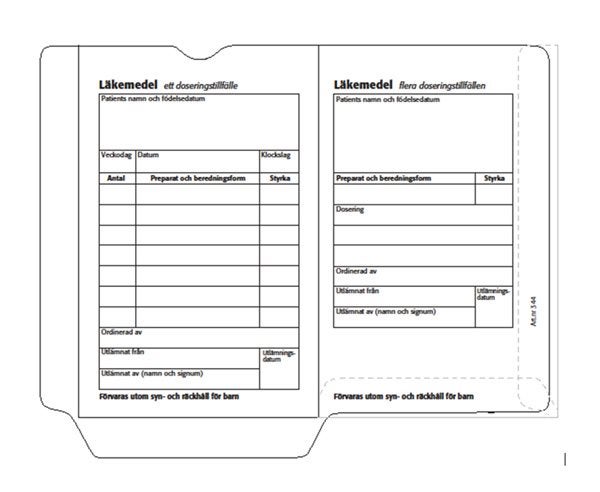 Produktbild - 57578 - Läkemedelspåse för flera doseringar papper A7 90x140mm 80