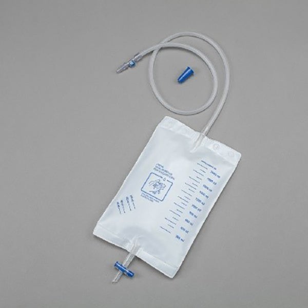 Produktbild - 63518 - Sängurinpåse tömbar med fast konnektor och provtagningsven 2000ml slang 120